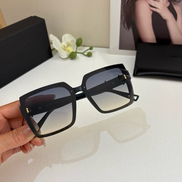 Sleek Black YSL Sunglasses with Gold Logo - Picture 2 of 6